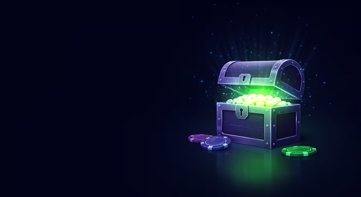 Open treasure chest glowing with rewards